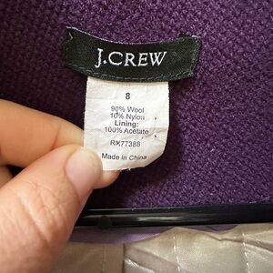 J. Crew Deep Purple women’s Coat with Cream Lining
